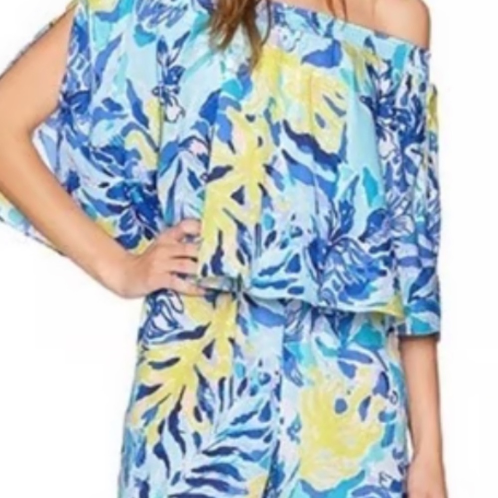 Lilly Pulitzer Arbelle size S  off-shoulder silky romper
